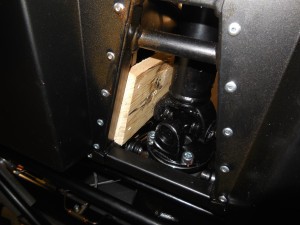 Crude, but effective method of bracing the propshaft..