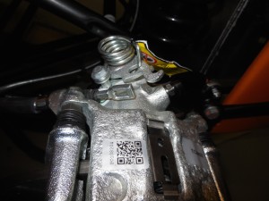 This was as near as the handbrake hook and eye got.